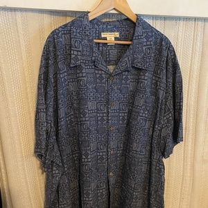 ISLAND PASSPORT  BY DXL MENS SHIRT BLUE TIKI SZ 3XL